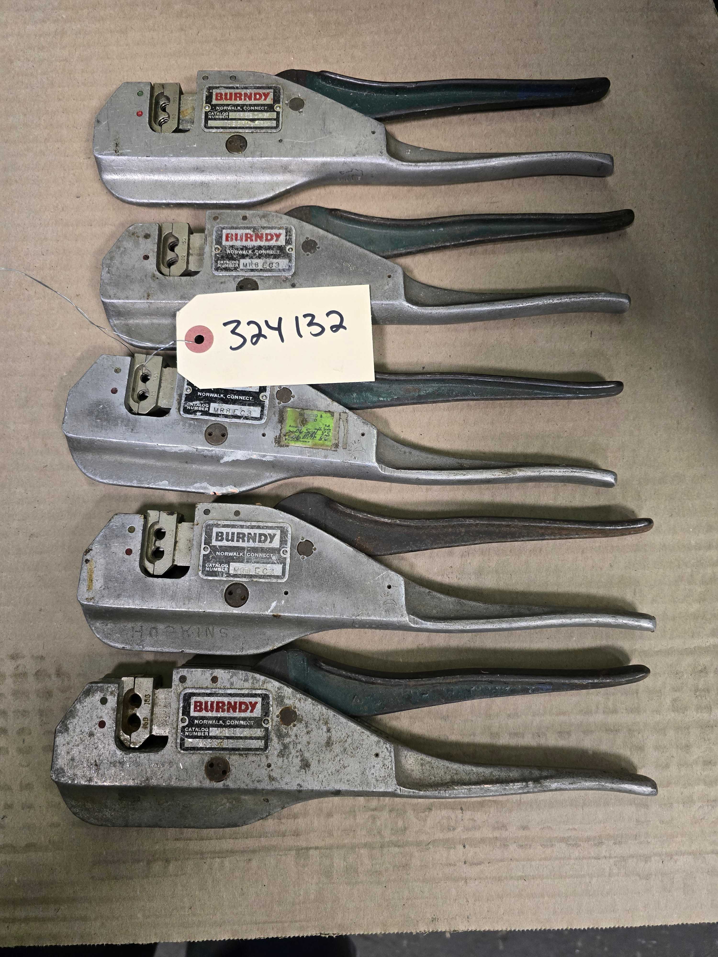 LOT OF BURNDY CRIMPER TOOLS - QTY 5 - ELECTRICAL COMPONENTS LOT OF BURNDY CRIMPER TOOLS - QTY 5 - ELECTRICAL COMPONENTS