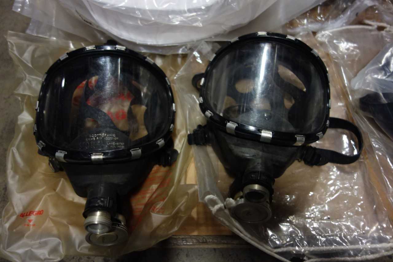 1 PALLET OF ASSORTED SAFETY EQUIPMENT, MASKS, HEAD PIECES, RESPIRATOR FACE PIECES, REPLACEMENT VISORS - SAFETY EQUIPMENT