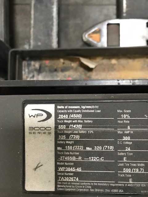 2017 Crown WP3045-45 walkie pallet jack Livermore CA - MANUAL PALLET JACKS