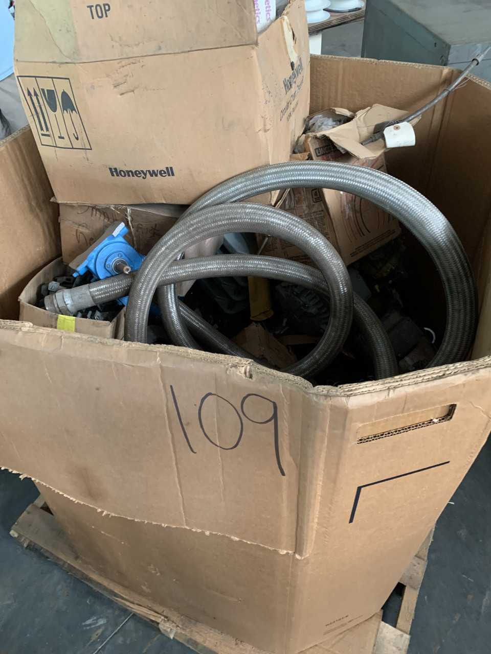 CRATE OF ELECTRICAL AUTOMATION EQUIPMENT PARTS - ELECTRICAL PARTS
