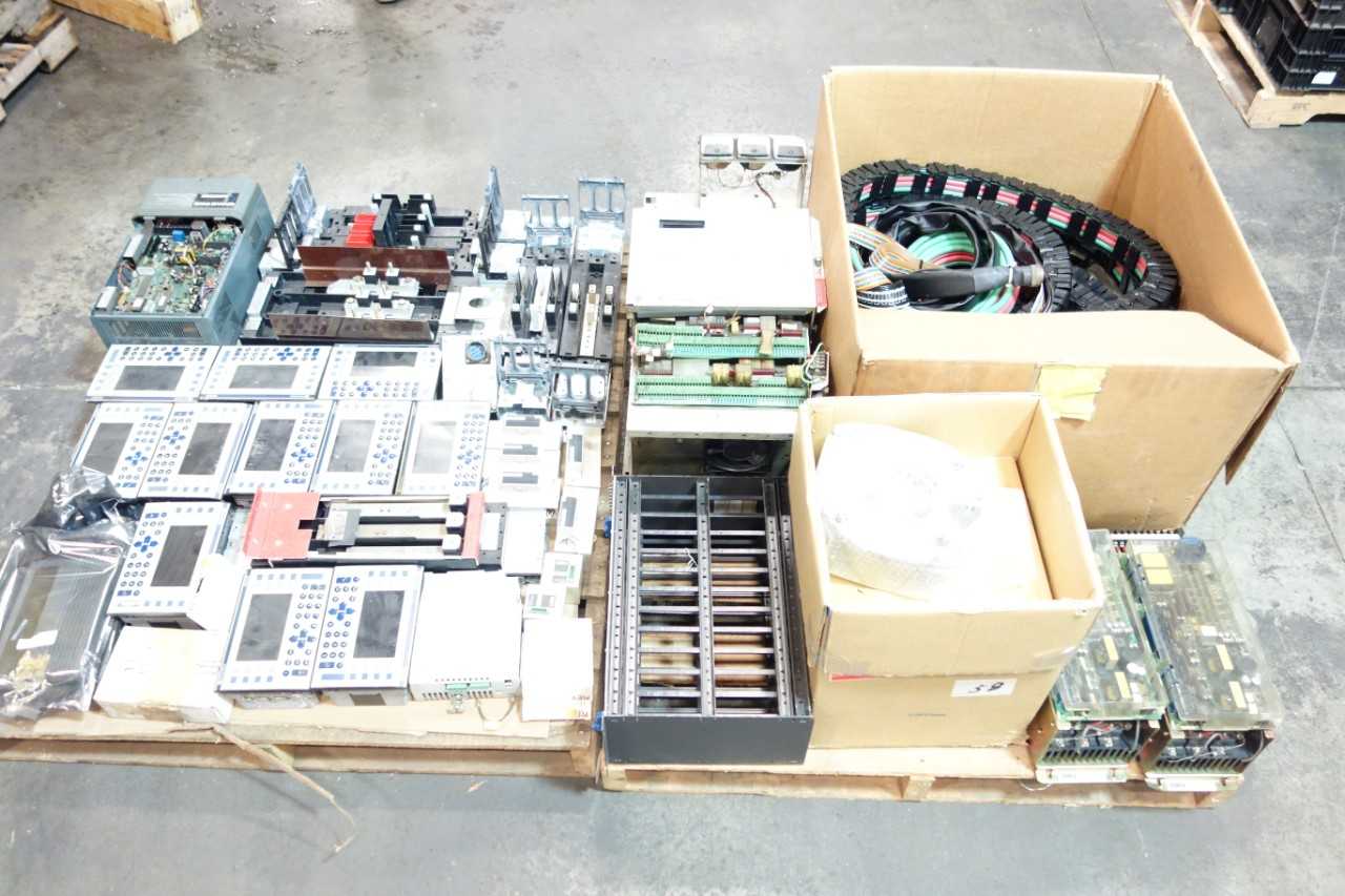 2 PALLETS OF ASSORTED ELECTRICAL - CIRCUIT BREAKERS, PANELS,MODULES -FANUC, GENERAL ELECTRIC,SUMITOMO - CIRCUIT BREAKERS