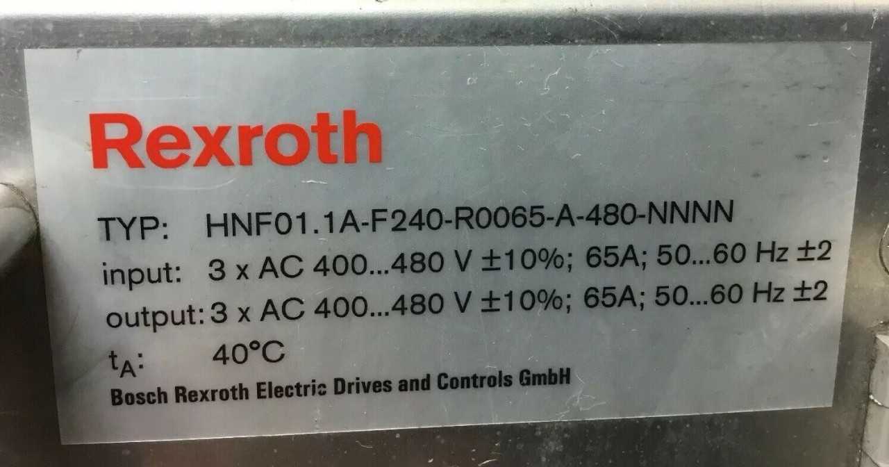 Lot of 2 REXROTH HNF01.1A-F240-R0065-A-480-NNNN INDRADRIVES 65A 400-480V - Used - Bench Tested - MOTOR DRIVES