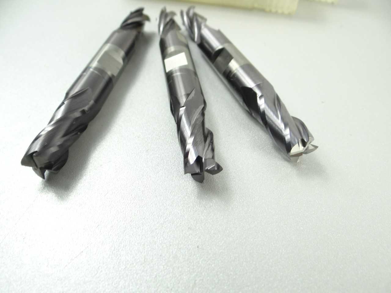 Lot of 3 NEW YG Solid Carbide 4 Flute Double End Mills - MACHINING ACCESSORIES & TOOLING