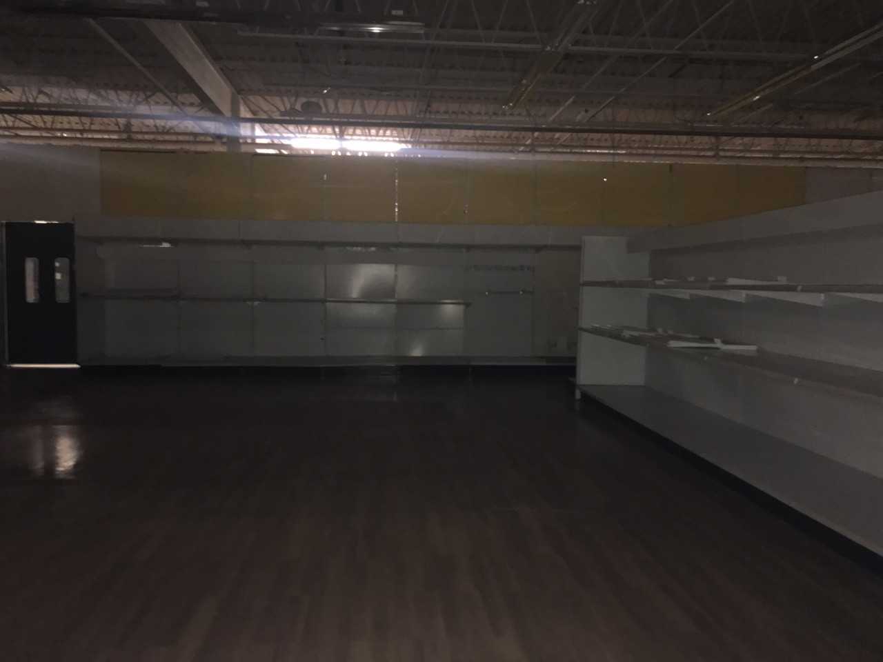 LOT OF WHITE SHELVING 3 SECTION W/ BACK WALL - SHELVING