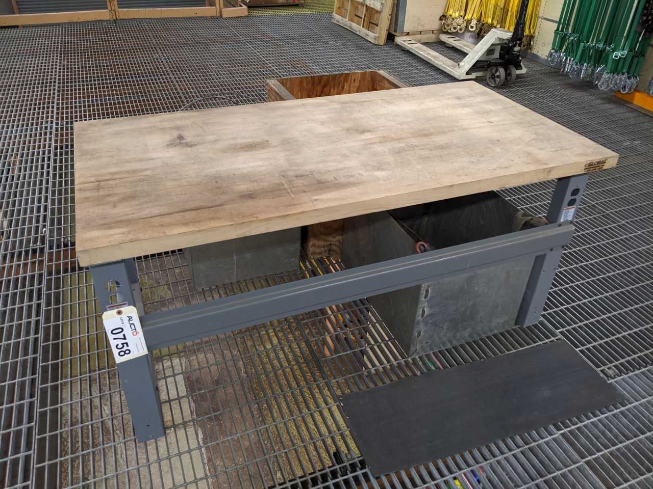 6' x 3' steel work bench with wood surface, no contents - PLANT & FACILITY 6' x 3' steel work bench with wood surface, no contents - PLANT & FACILITY