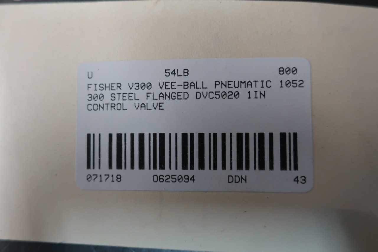 FISHER V300 VEE-BALL CONTROL VALVE STEEL 1IN - CONTROL VALVE