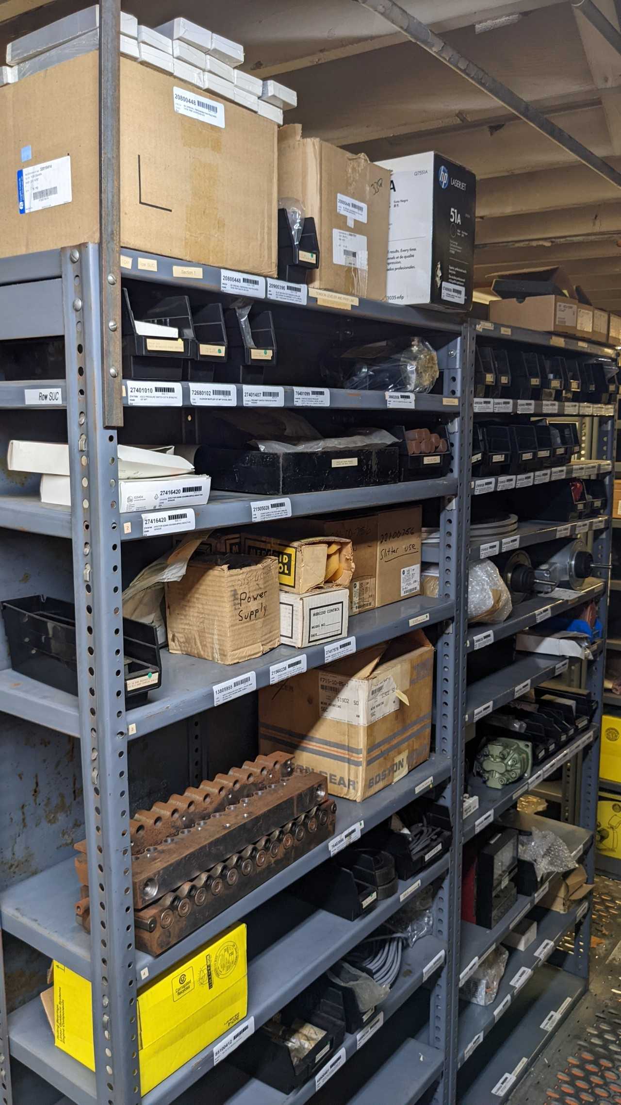 Lot of 4 shelves of contnets - INDUSTRIAL PARTS