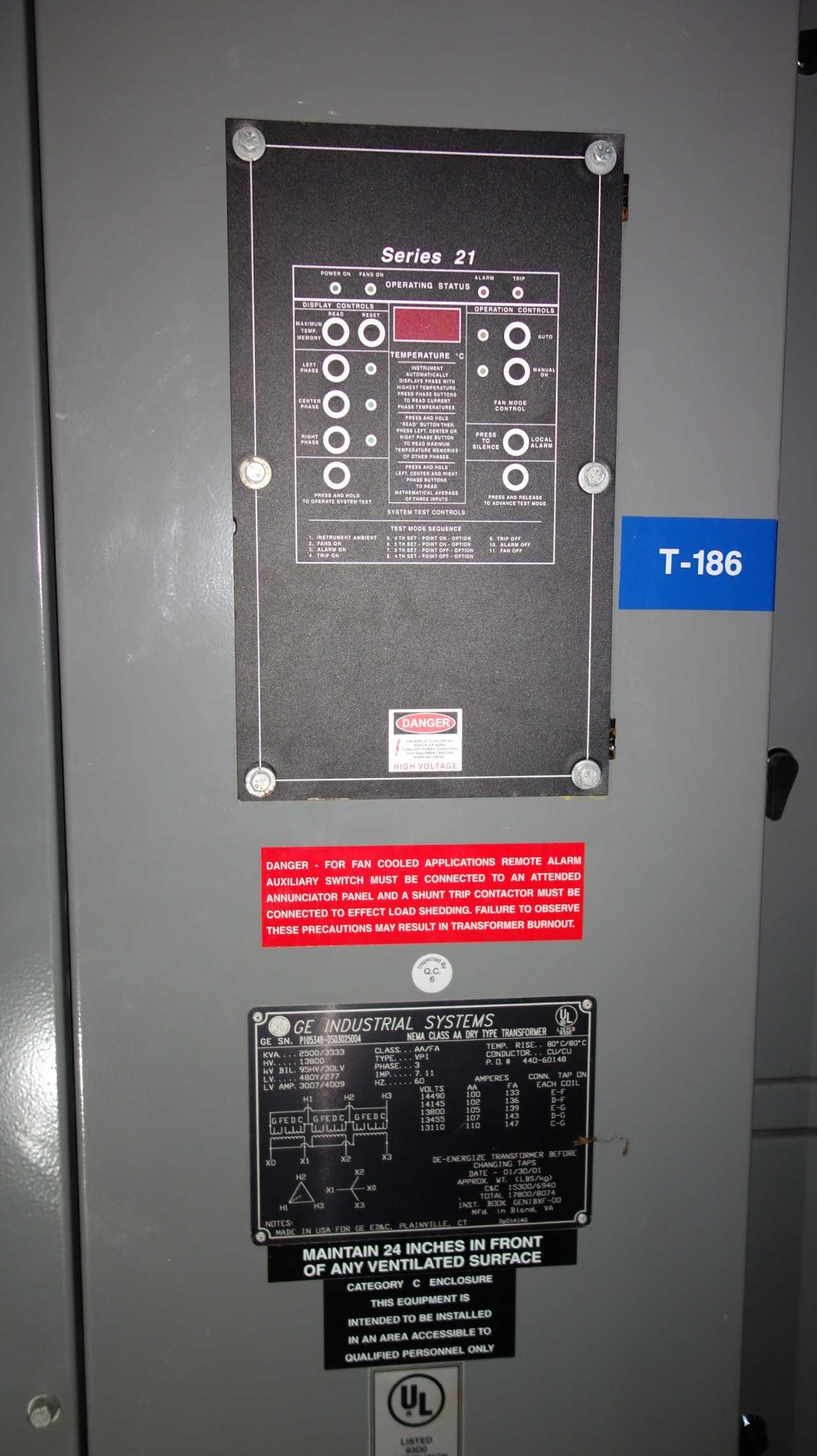GE INDUSTRIAL AA/FA 2500 / 3333KVA DRY TRANSFORMER - CONTROL TRANSFORMERS