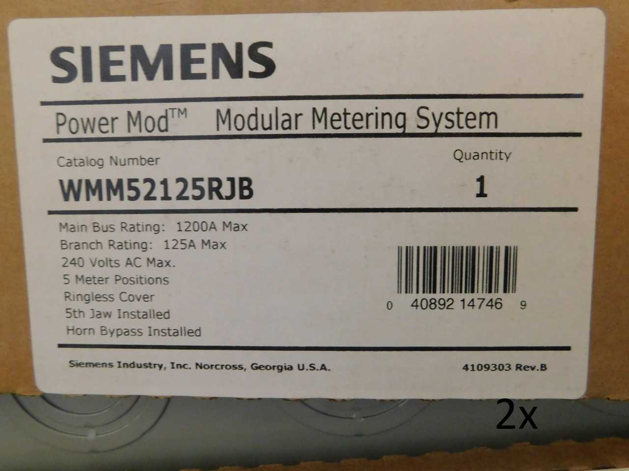 Lot of Quantity 2x WMM52125RJB Power Module Meter - AUTOMATION & CONTROLS Lot of Quantity 2x WMM52125RJB Power Module Meter - AUTOMATION & CONTROLS