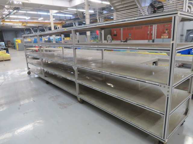 Aluminum Table on wheels, layered - MISCELLANEOUS