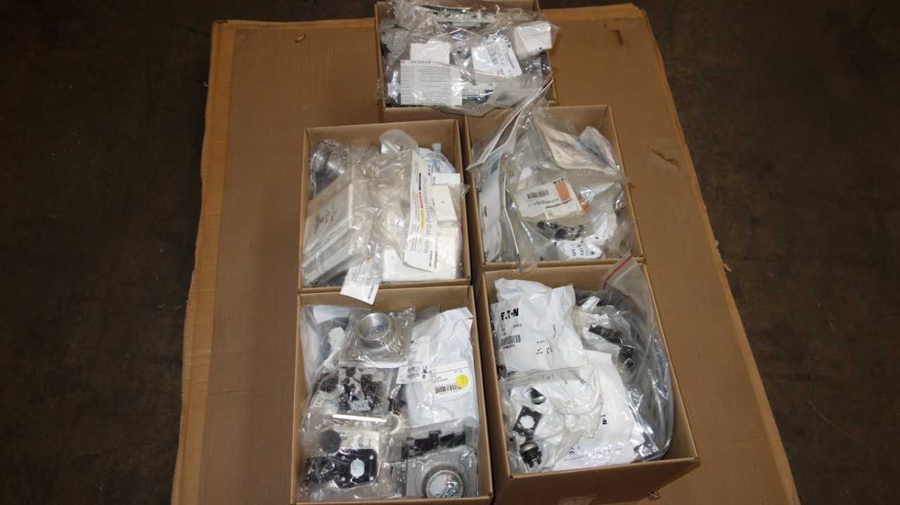 1 PALLET OF ASSORTED EATON ELECTRIC PARTS, INTERLOCKS - ELECTRIC MOTORS