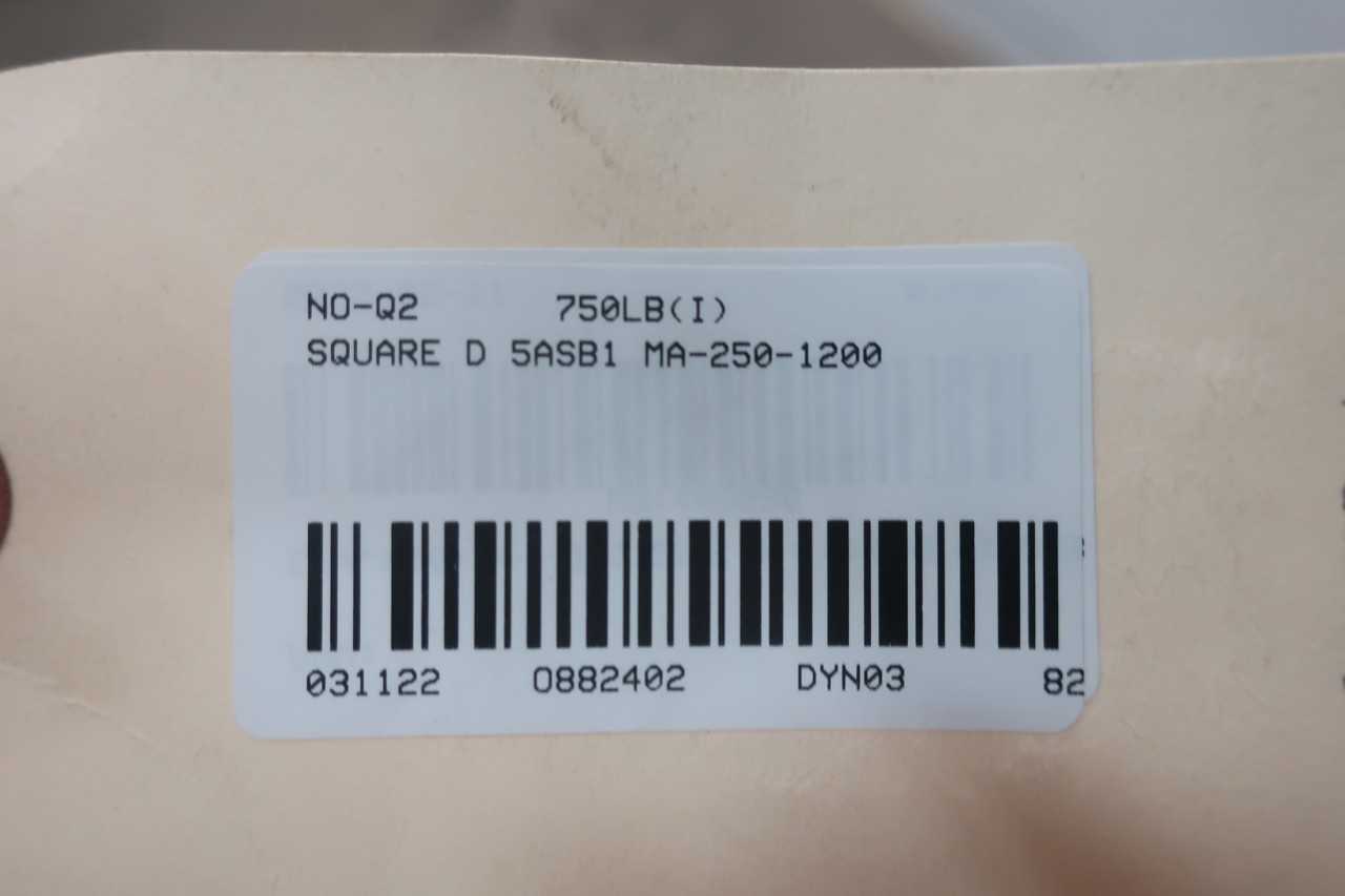 SQUARE D 5ASB1 MA-250-1200 MAGNUM VACUUM POWER BREAKER - CIRCUIT BREAKERS