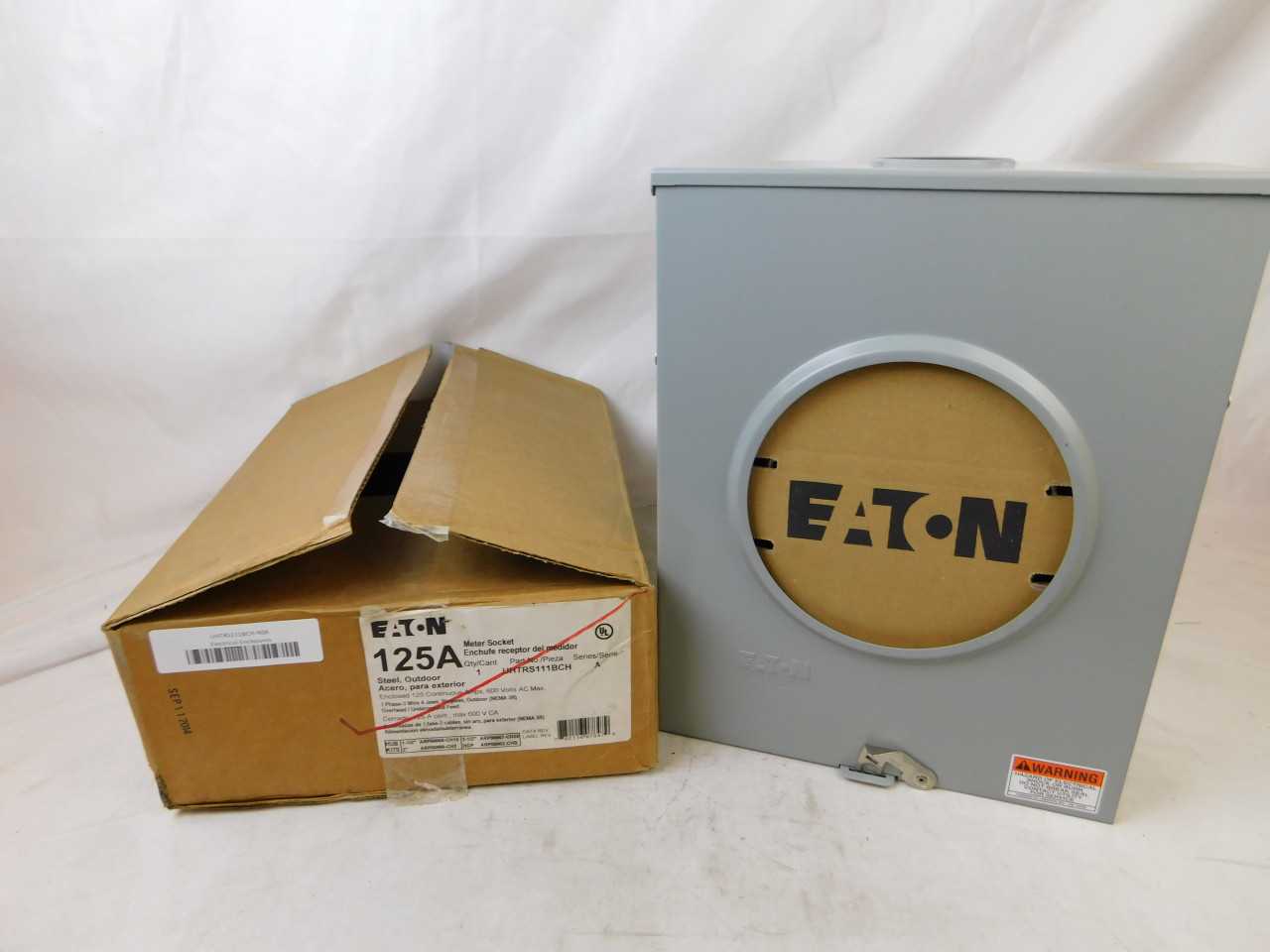 Quantity of 2 New Surplus Eaton UHTRS111BCH Meter Socket Ringless 125A 600V - CIRCUIT BREAKERS