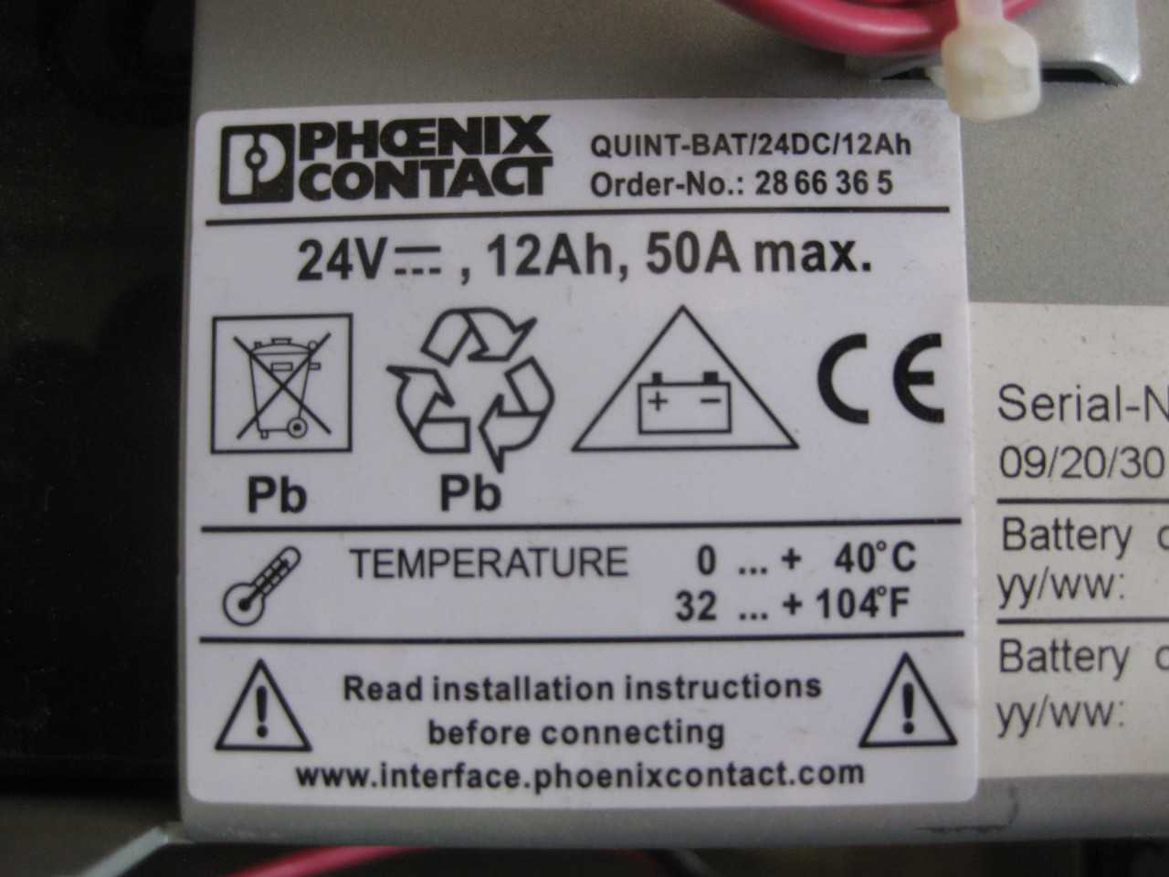 PHOENIX BATTERY BACK UP ( QTY 9) - STANDBY POWER GENERATOR