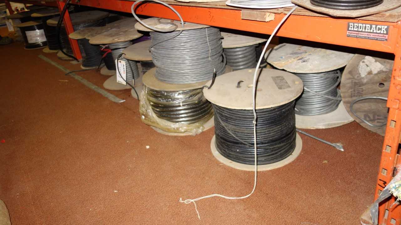 LOT OF ASSORTED SPOOLS OF WIRE - ELECTRICAL COMPONENTS