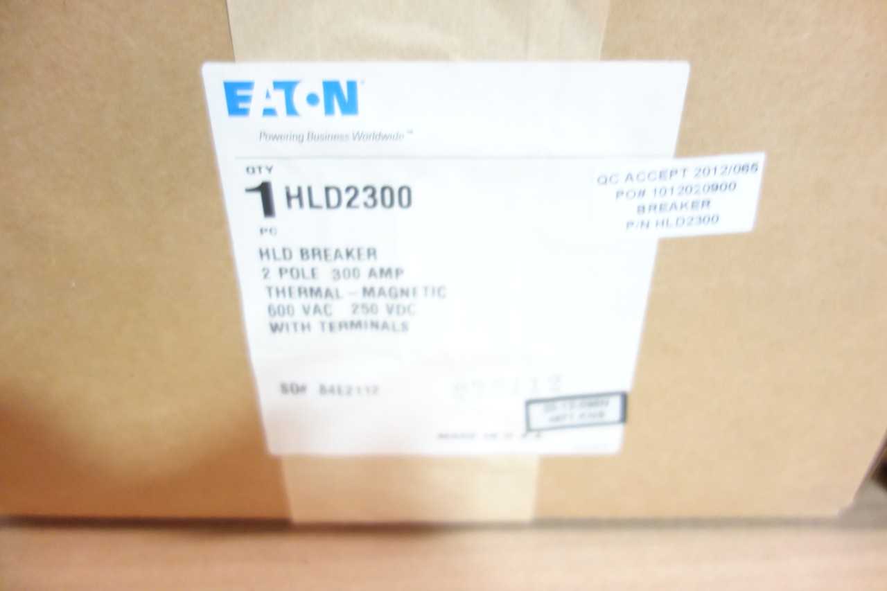 LOT OF 2 EATON HLD2300 2P 300A AMP 600V-AC MOLDED CASE BREAKER - CIRCUIT BREAKERS