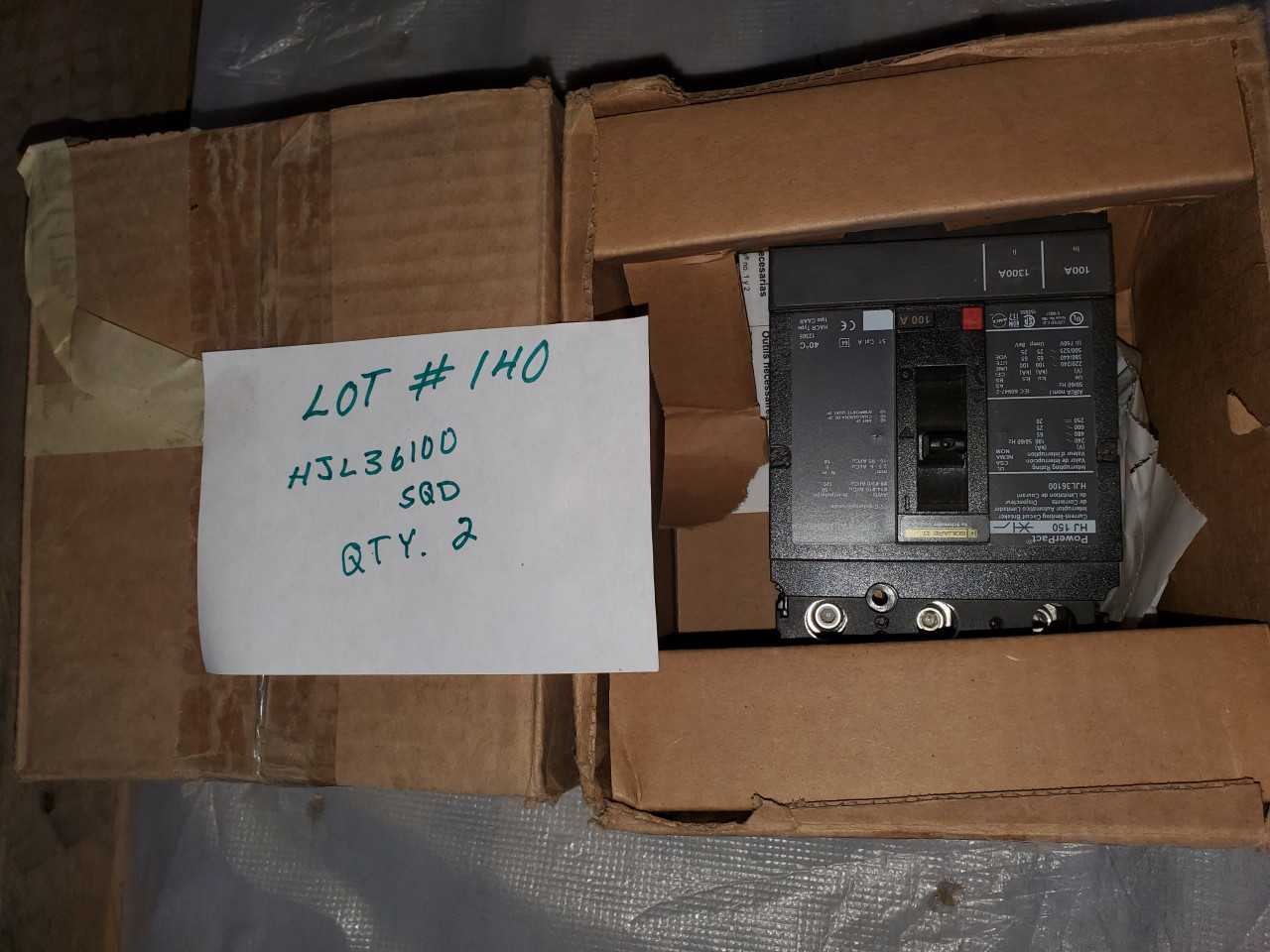 SQD 100A BREAKERS HJL3600 QTY.2 - CIRCUIT BREAKERS