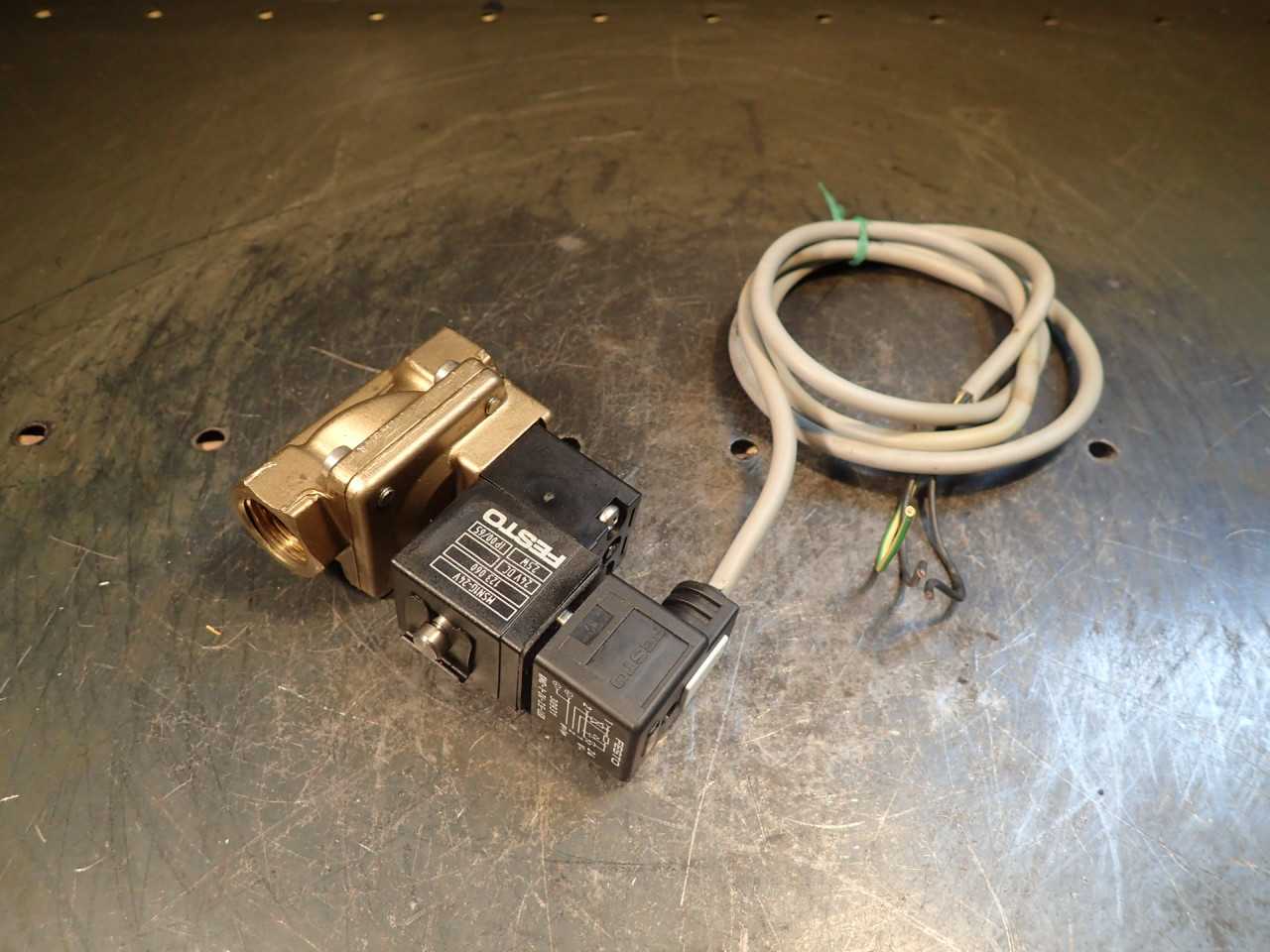 Festo MN1H-2-1/2-MS 1/2" NPT 2/2-Way Brass Body Valve with 24VDC Solenoid - INDUSTRIAL PARTS