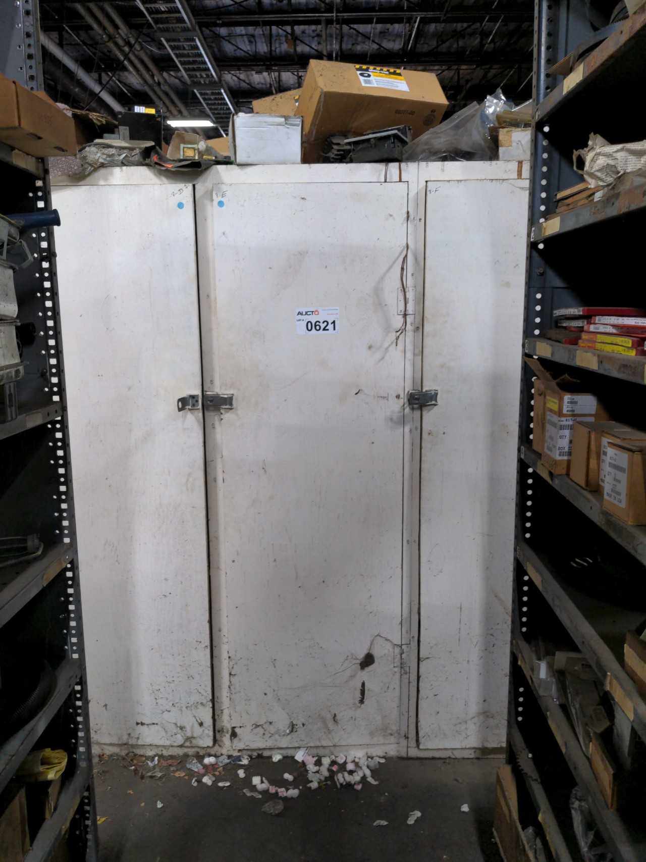 WOODEN STORAGE CABINET CONTENTS , NO CABINET INCLUBED - MISCELLANEOUS