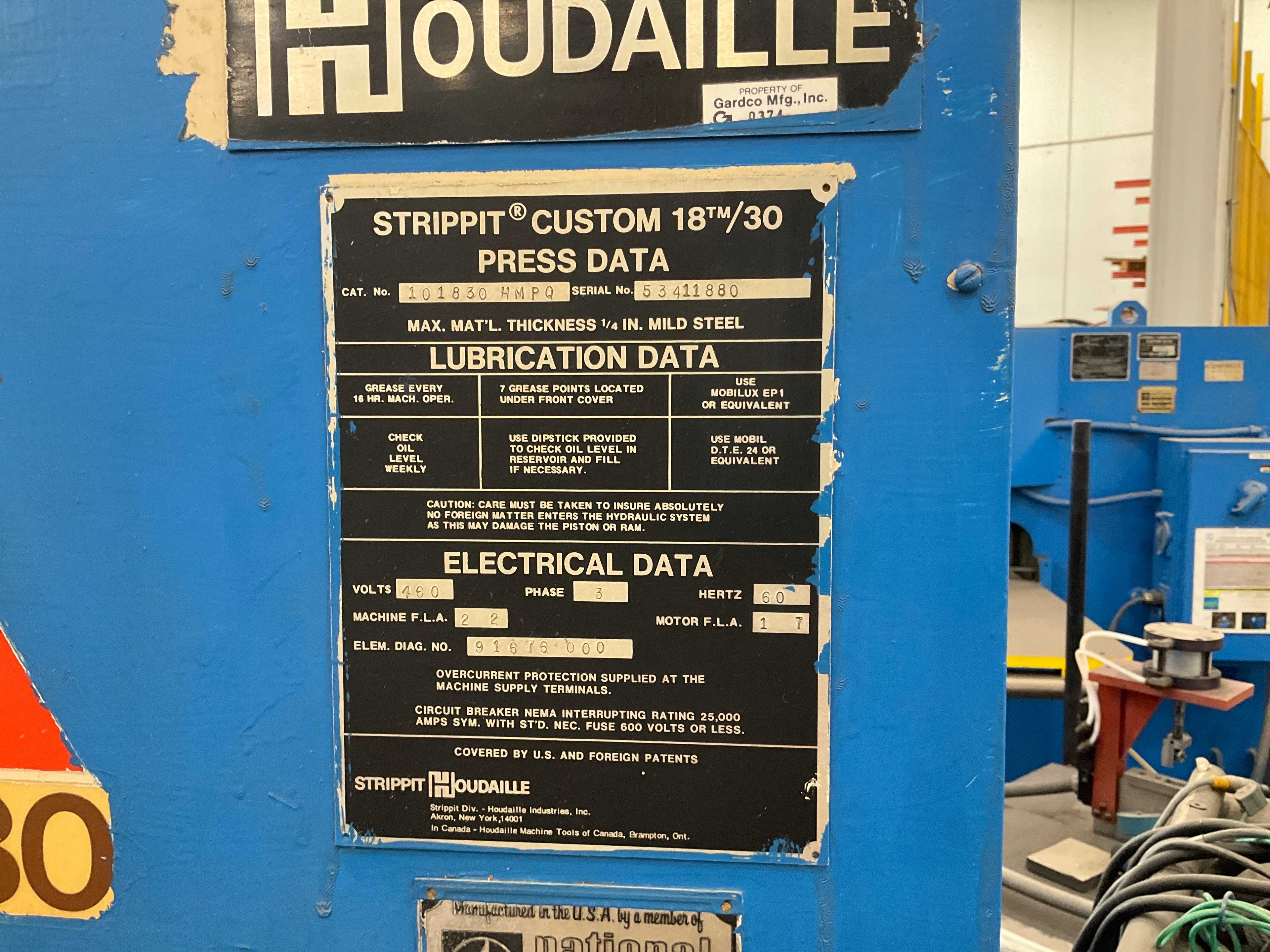 STRIPPIT HOUDAILLE 18-30 PUNCHING MACHINE