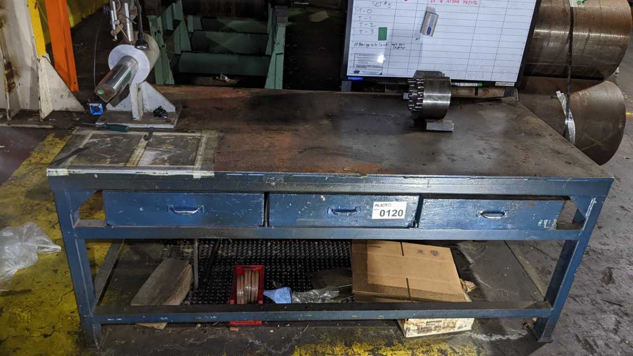 Steel work table 81" x 36" - PLANT & FACILITY EQUIPMENT