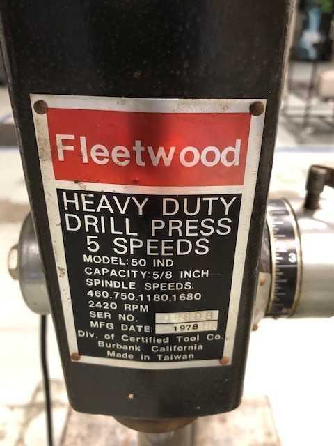 Fleetwood Heavy Duty Drill Press 5 Speeds - UPRIGHT DRILL PRESSES