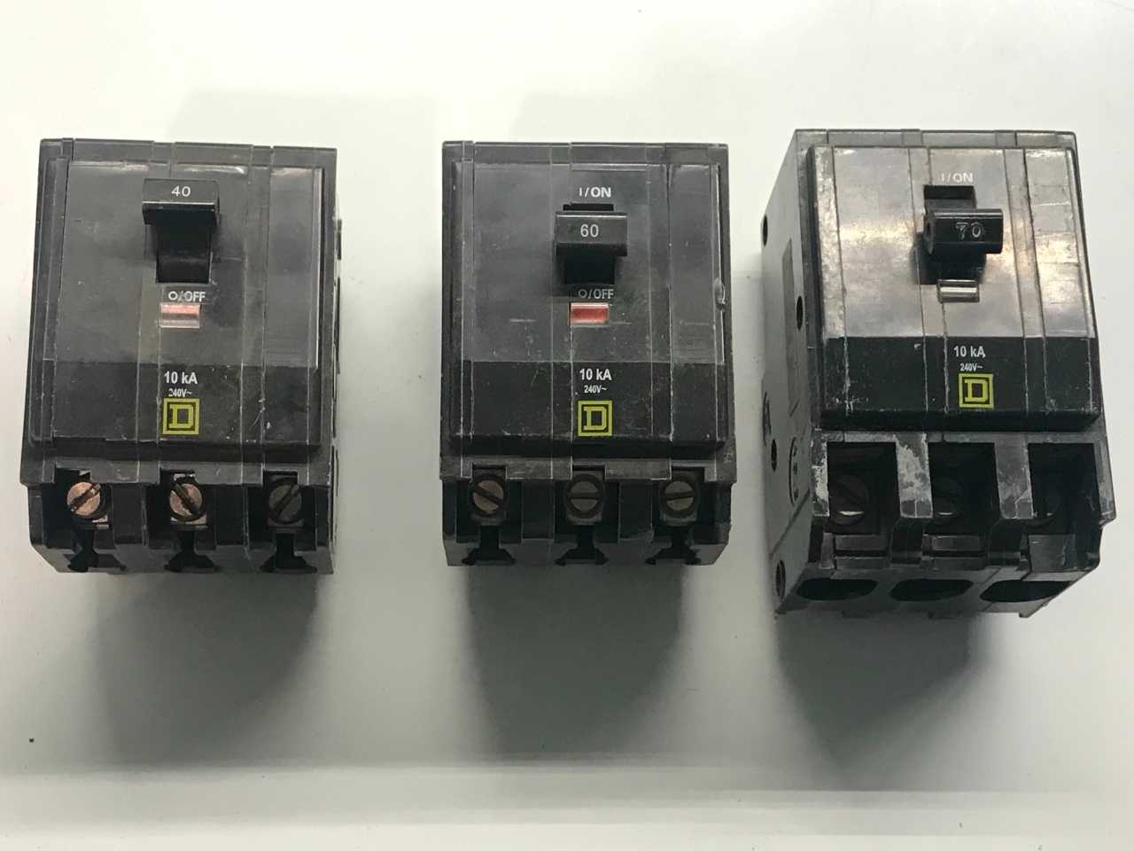 VARIOUS SQUARE D CIRCUIT BREAKERS (QTY 13) - CIRCUIT BREAKERS VARIOUS SQUARE D CIRCUIT BREAKERS (QTY 13) - CIRCUIT BREAKERS