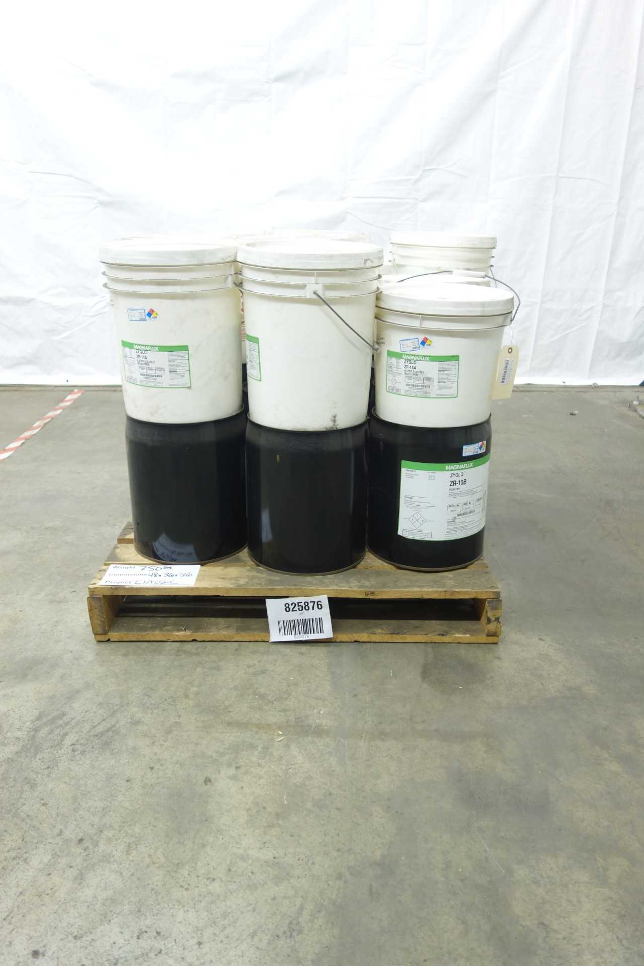 PALLET OF MAGNAFLUX ZYGLO ZP-14A WATER SOLUBLE DEVELOPER, ZP-10B REMOVER - PLANT & FACILITY