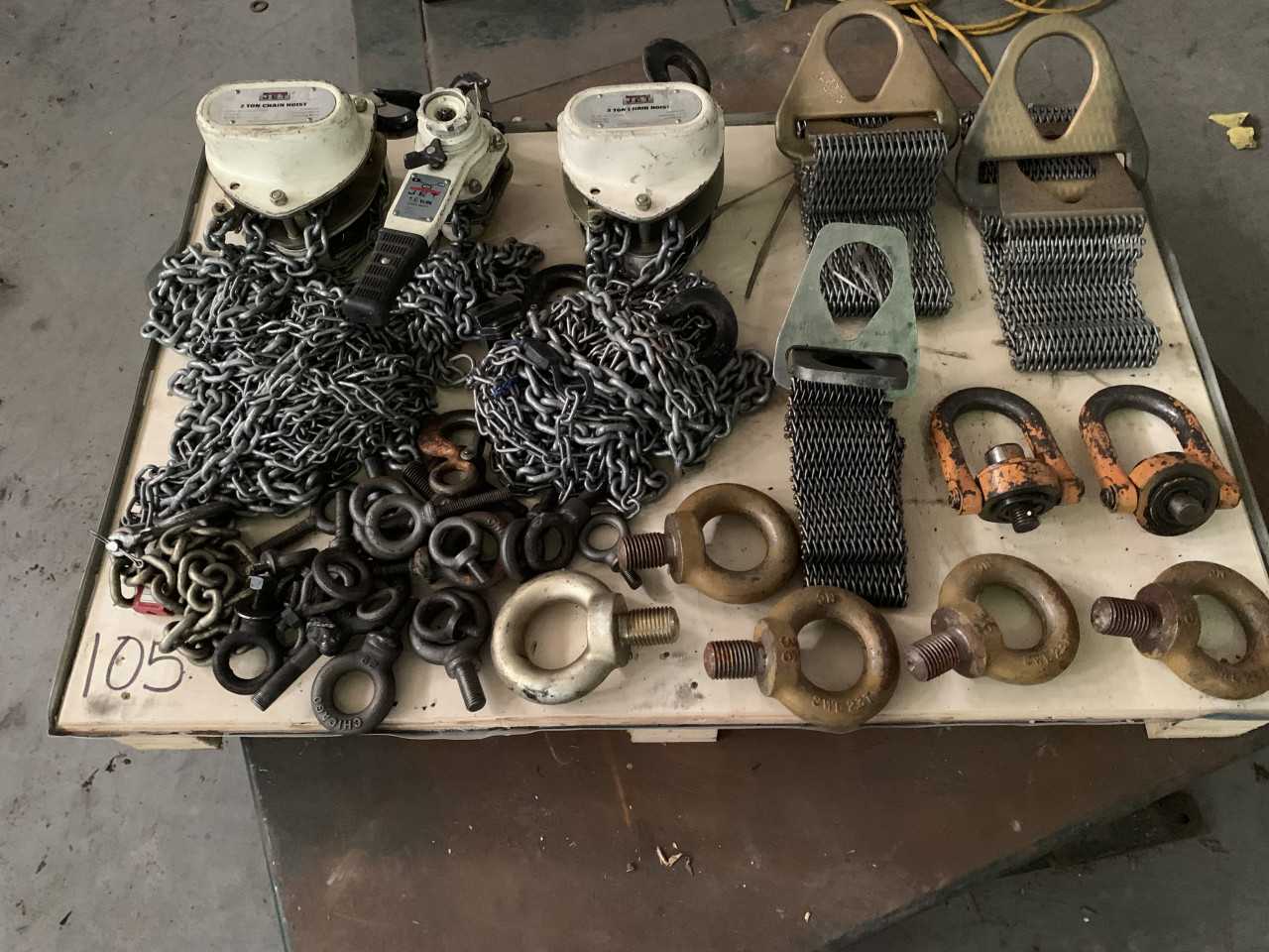 PALLET OF JET 2 TON CHAIN HOIST AND HOIST PARTS - LIFTING EQUIPMENT