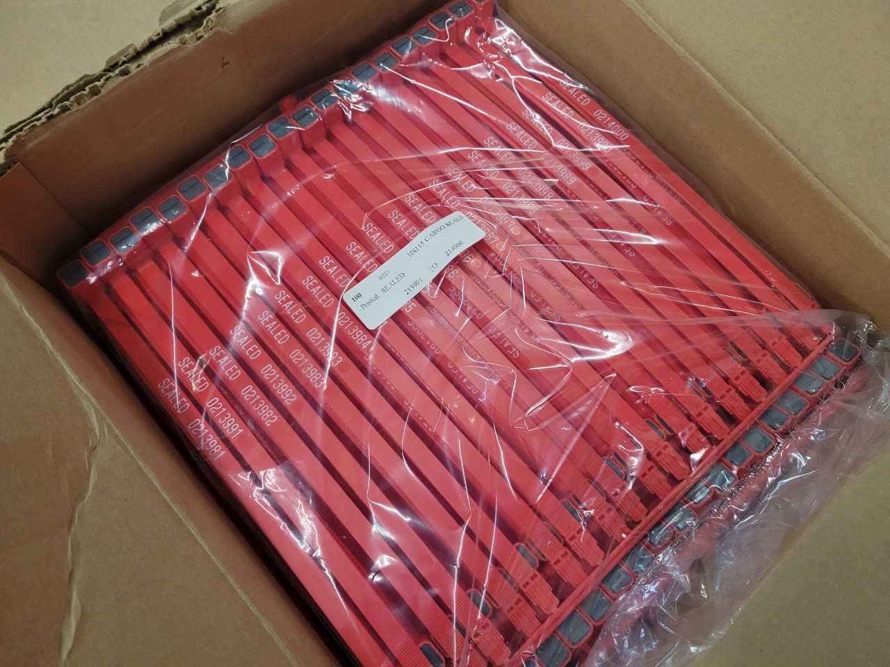 [4 Cases of 1000] Red "HS115" Plastic Heavy Duty Cargo Seals - TOOL STORAGE