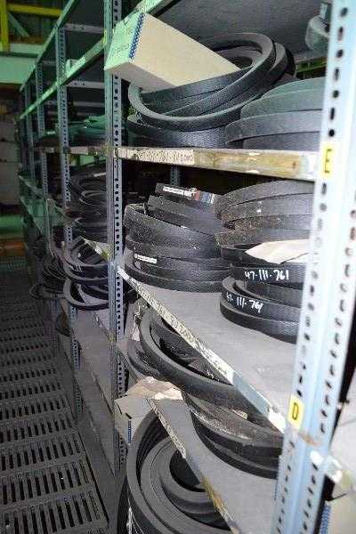 CONTENTS OF SHEVLING - ASSORTED TIMING BELTS BOTH RACKS - MISCELLANEOUS
