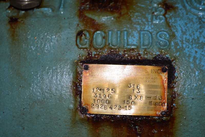 GOULDS 3196 6X8-13 STAINLESS CENTRIFUGAL PUMP 1000GPM 150FT - MISCELLANEOUS
