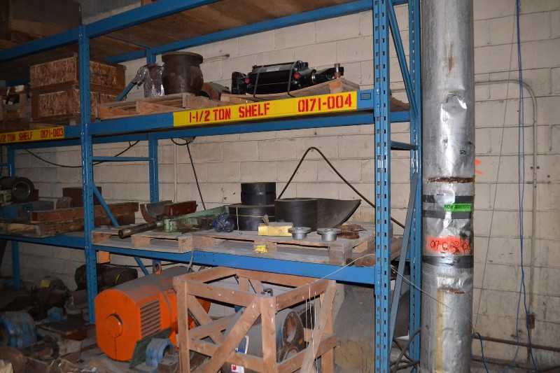 CONTENTS OF SHELVE - ASEA DC MOTOR(NO MODEL TAG), PNUEMATIC CYLINDER, GORMAN-RUPP PUMP - MISCELLANEOUS