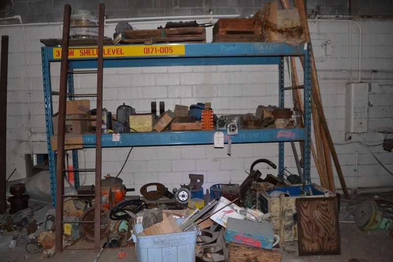 CONTENTS OF RACKING - SPROCKETS, ELECTRIC MOTORS, GEAR REDUCERS - MISCELLANEOUS