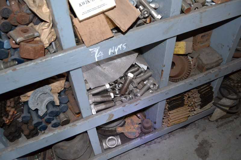 CONTENTS OF SHELVE - SPARE BOLTS - MISCELLANEOUS