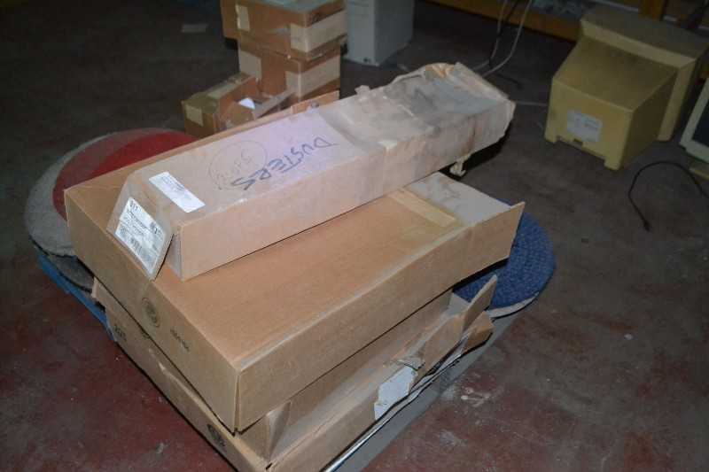 CONTENTS OF SKID - HAND CLEANER DISPENSERS, FUNNELS - MISCELLANEOUS