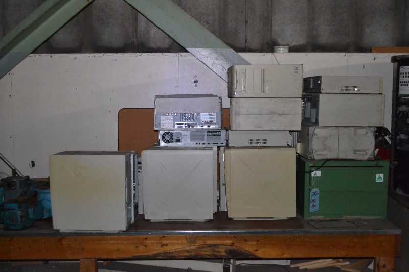CONTENTS OF DESK - DELL OPTIPLEX DESKTOPS + HP LASERJET PRINTER - MISCELLANEOUS