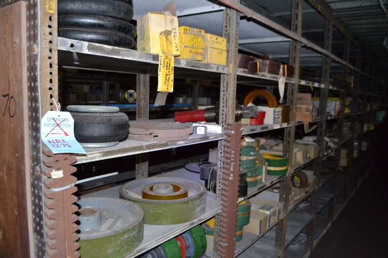 CONTENTS OF SHELVE - PULLEY, SPROCKETS, PNUEMATIC CYLINDERS - MISCELLANEOUS