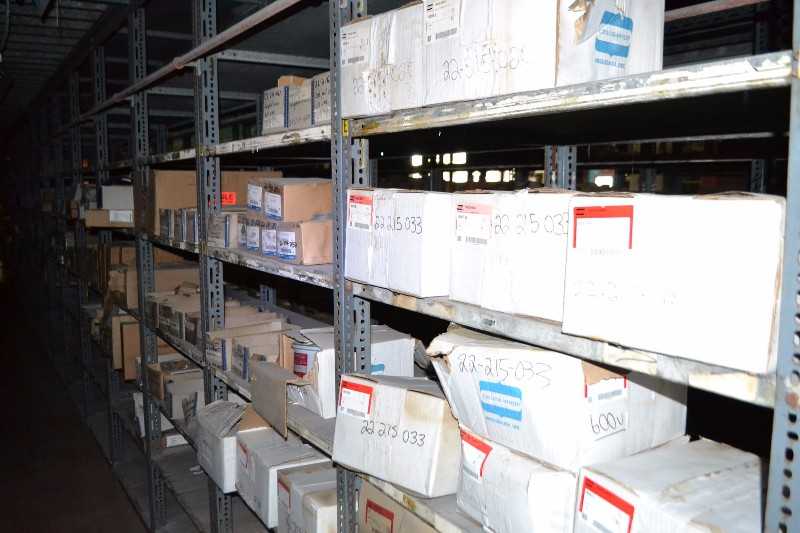 CONTENTS OF SHELVING - CROUSE-HINDS VMVM175 600, GE INPUT CARDS, GE FANUC IC697 CPU731X CENTRAL PROCESSOR CARD, BRAD HARRISON CABLES, ELECTRIC MOTORS, FUSES A480R9R-1 - MISCELLANEOUS