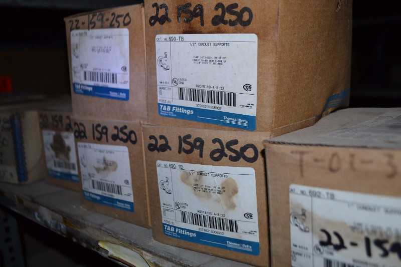 CONTENTS OF SHELVING - CROUSE-HINDS VMVM175 600, GE INPUT CARDS, GE FANUC IC697 CPU731X CENTRAL PROCESSOR CARD, BRAD HARRISON CABLES, ELECTRIC MOTORS, FUSES A480R9R-1 - MISCELLANEOUS