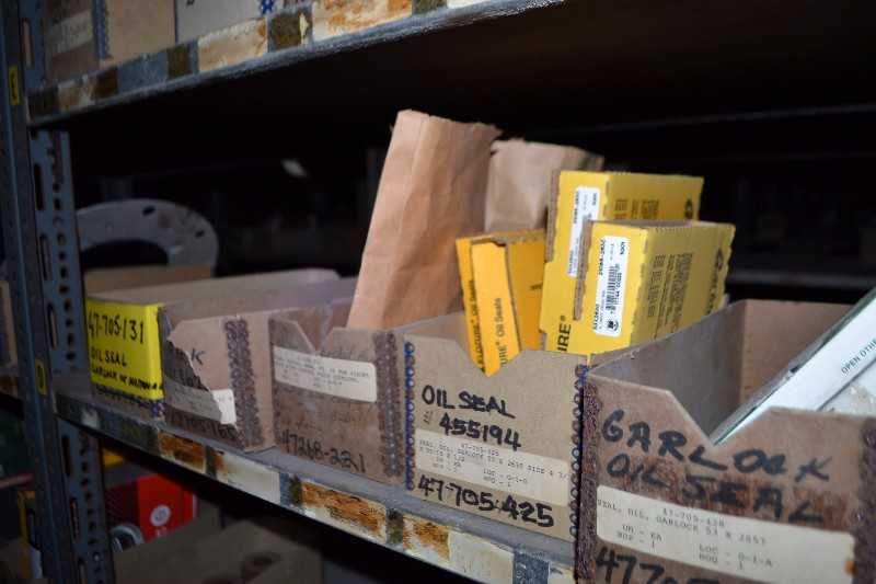 CONTENTS OF SHELVE - OIL SEALS, QD BUSHINGS BOLTS - MISCELLANEOUS