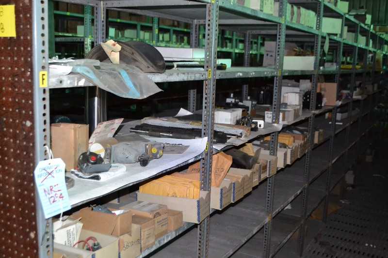 CONTENTS OF SHELVING - PCB CIRCUIT BOARDS, SOLENOID COILS, RELAYS, TRANSMITTERS - MISCELLANEOUS