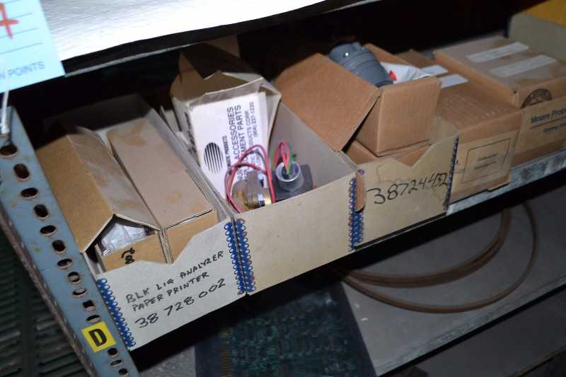 CONTENTS OF SHELVING - PCB CIRCUIT BOARDS, SOLENOID COILS, RELAYS, TRANSMITTERS - MISCELLANEOUS
