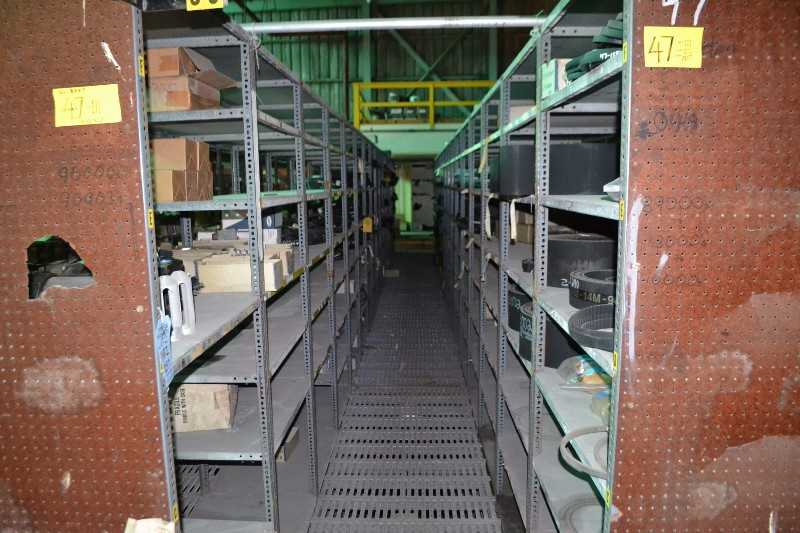 CONTENTS OF SHEVLING - ASSORTED TIMING BELTS BOTH RACKS - MISCELLANEOUS