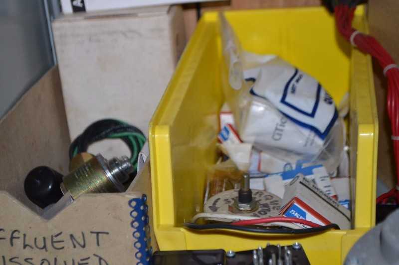 CONTENTS OF CABINET - ROSEMOUNT TRANSMITTER, PNUEMATIC FILTERS, SOLENOID COILS - MISCELLANEOUS