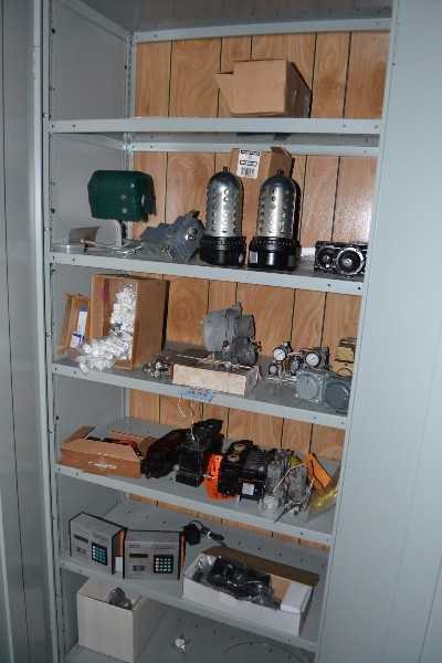 CONTENTS OF CABINET - ROSEMOUNT TRANSMITTER, PNUEMATIC FILTERS, SOLENOID COILS - MISCELLANEOUS