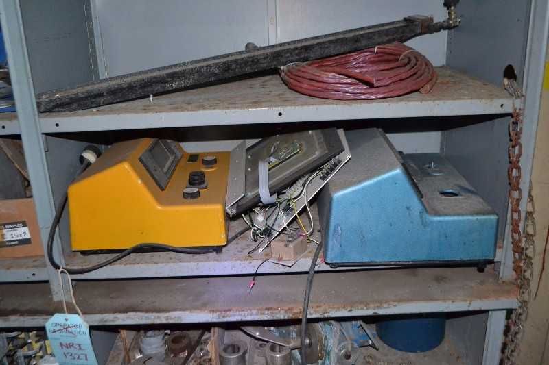 CONTENTS OF SHELVE - PNUEMATIC CYLINDERS, TRANSMITTERS, POSITIONER - MISCELLANEOUS