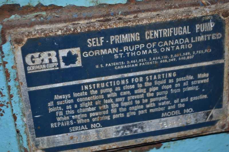 GORMAN RUPP T6A60-B SELF PRIMING CENTRIFUGAL PUMP - MISCELLANEOUS