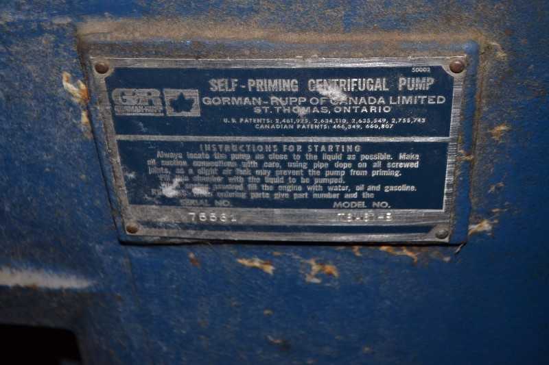 GORMAN RUPP T6A60-B SELF PRIMING CENTRIFUGAL PUMP - MISCELLANEOUS