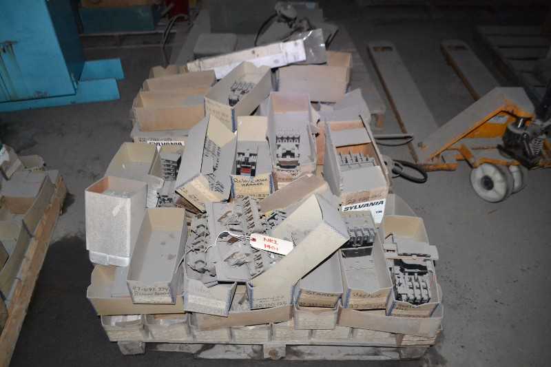 SKID OF ELECTRICAL CONTENTS - CONTACTORS, STARTERS, RELAYS - MISCELLANEOUS